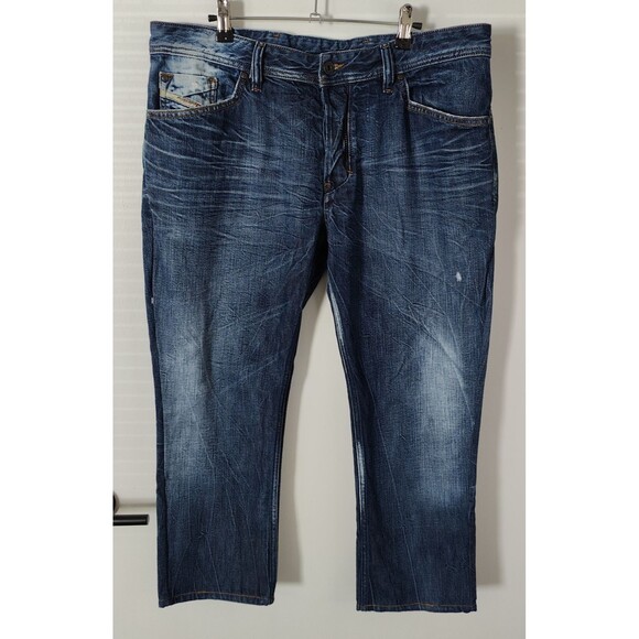 Diesel Zaghor Jeans Size 36x26 Wash 008SS Destressed Button Fly Made in Italy - Picture 2 of 11